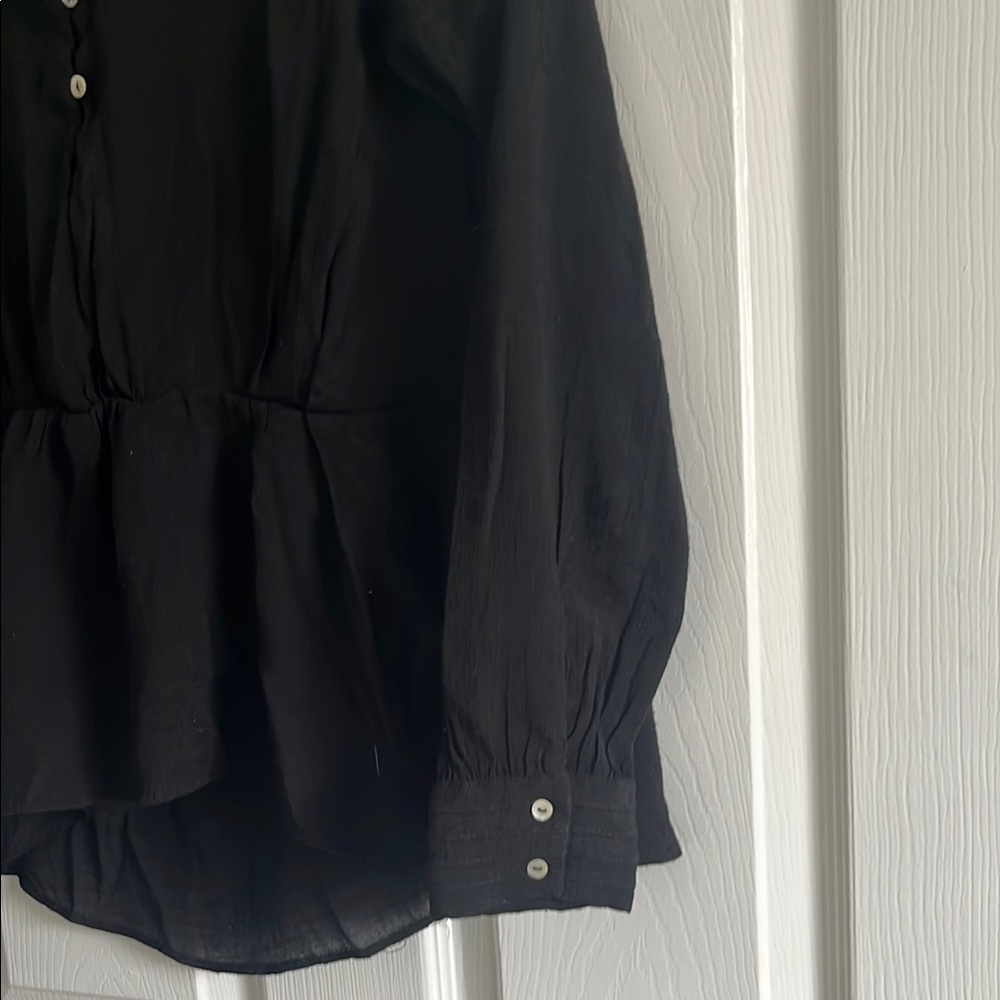 Black Ruffled Women's Top - Picture 5 of 7